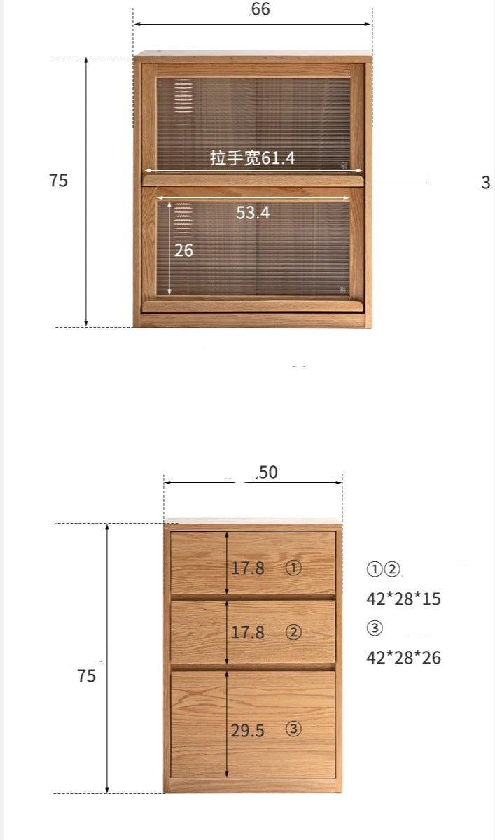Black Walnut, Oak Solid Wood Combination Bookshelf, Floor Shelf