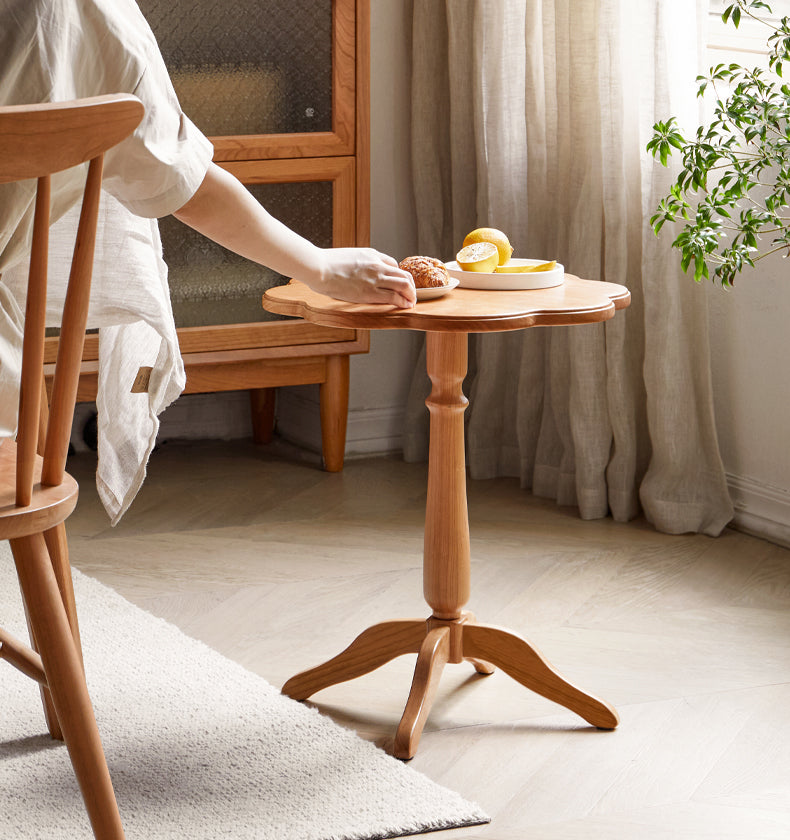 Cherry, Poplar Solid Wood Retro Side Table