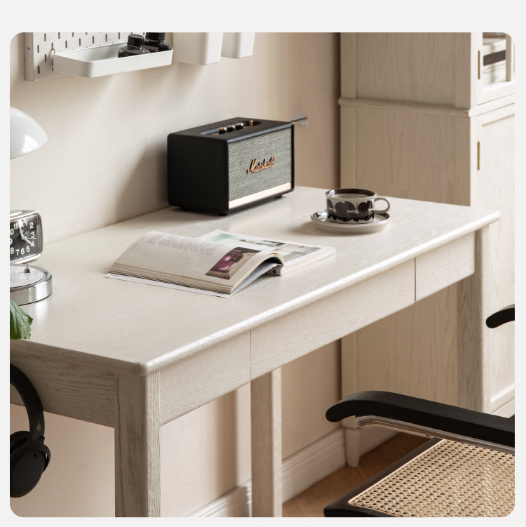 Oak Solid Wood Cream Style Office Desk