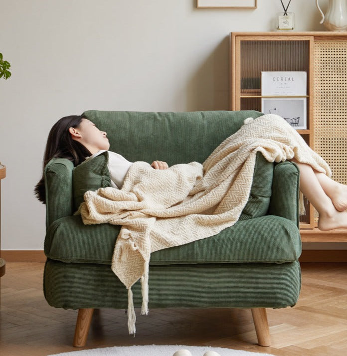 Retro Cozy Fabric Armchair)