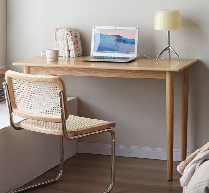 Oak Solid Wood Office Desk, Bay Window Desk