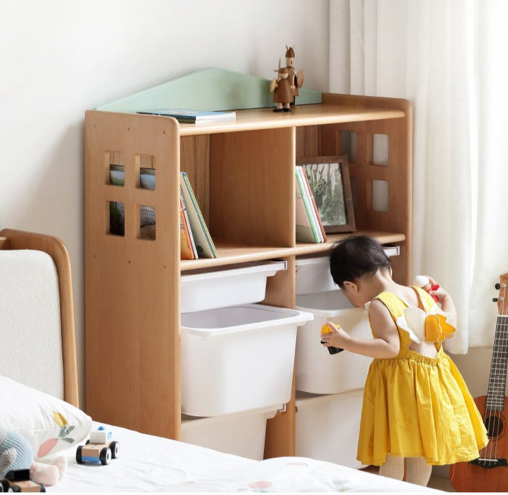 Beech Solid Wood Open Storage