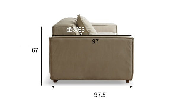 Luxury Сow Leather Sofa, Technical Fabric Sofa.