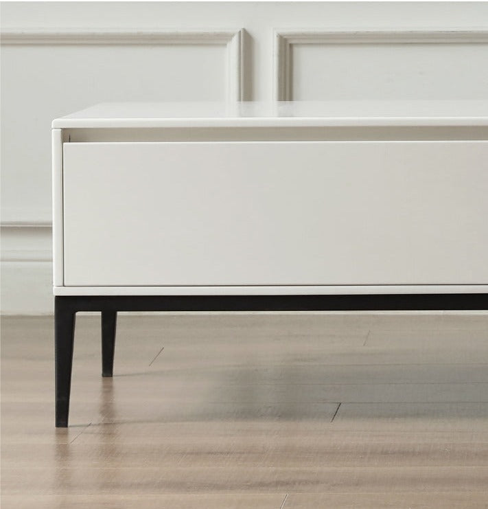 Elegant creamy white сoffee table Ash solid wood