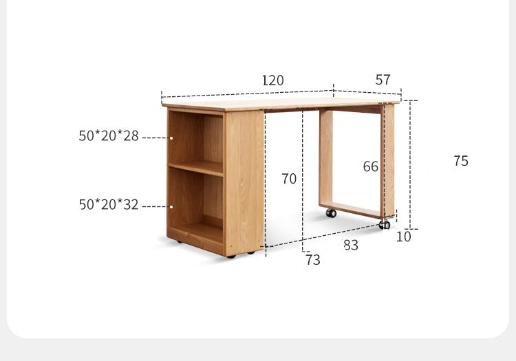 Beech Nordic Children's Solid Wood Loft Bed, Modern Minimalist Multifunctional Combination Bed with Table