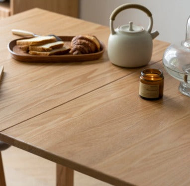 Oak Solid Wood Folding Small Dining Table