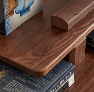 Solid Rubberwood, Black Walnut, Oak Solid Wood Heightening Computer Stand, Table shelves