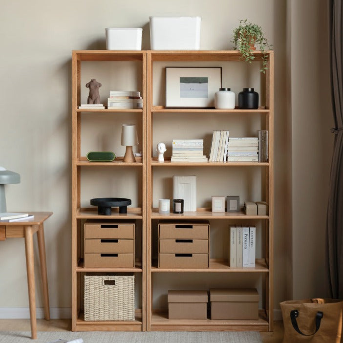 Oak Solid Wood Multi-Layer Bookshelf