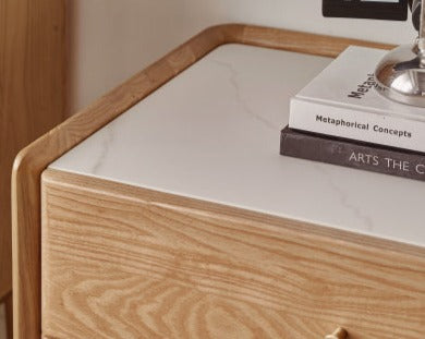 Ash Solid Wood TV Stand Rock Slab.