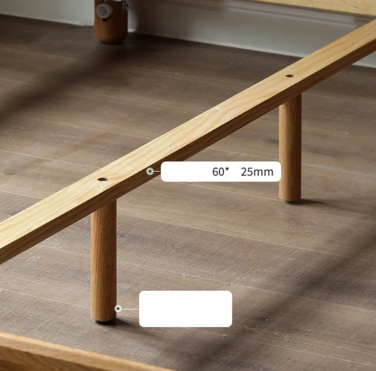 Oak Solid Wood Soft Light With Bookshelf Bed