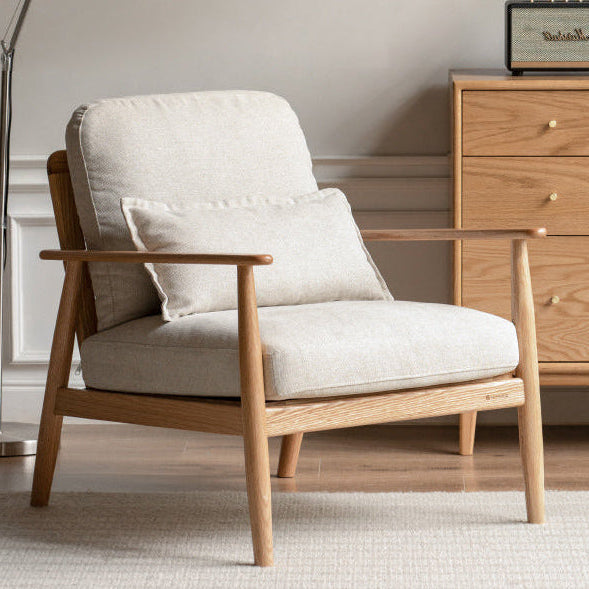 Oak Solid Wood Scandinavian Casual armChair