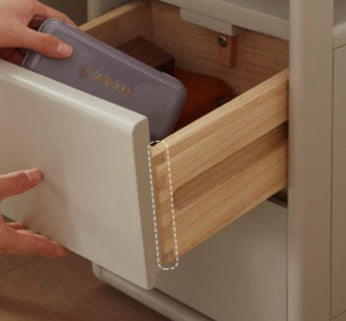 Poplar Solid Wood Side Table With Rock Slab Top