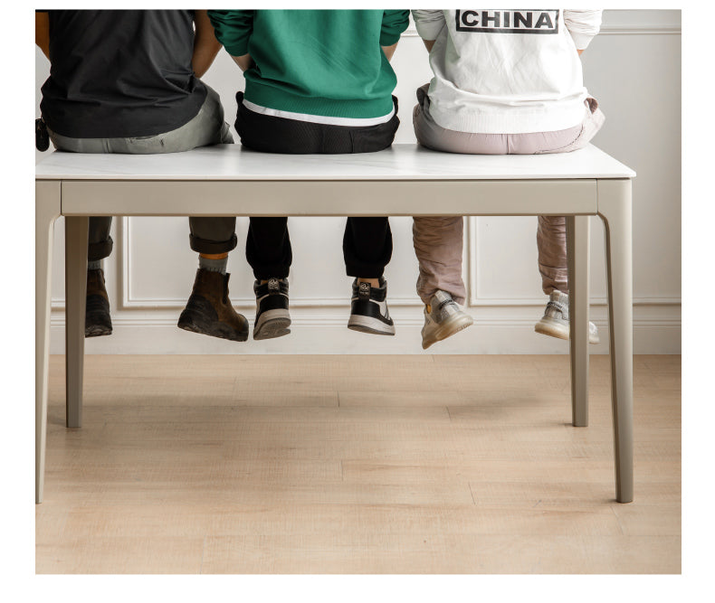 Poplar Solid Wood Light Luxury Slate Dining Table