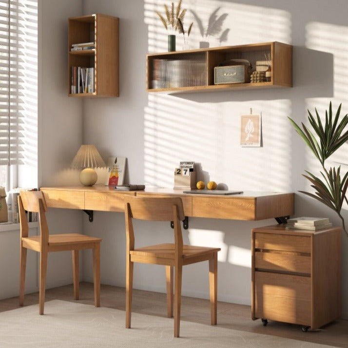 Oak Solid Wood Hanging Office Desk