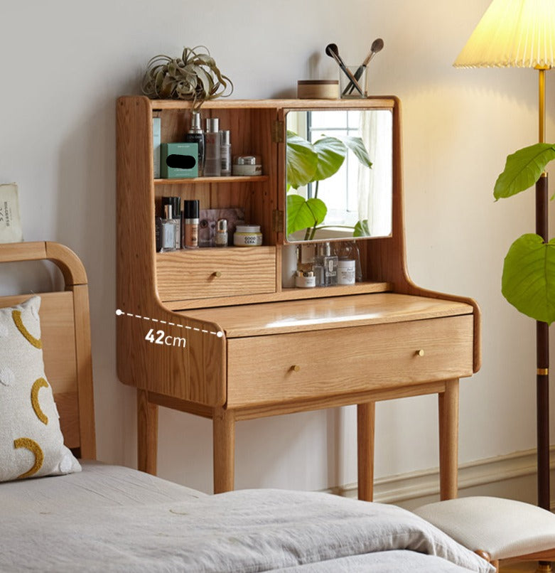 Oak Solid Wood, Solid Rubberwood Dressing Table, Makeup Table.
