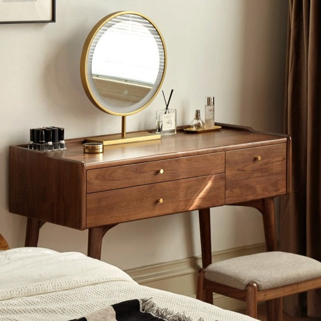 Black Walnut, Ash Solid Wood Dressing Table.