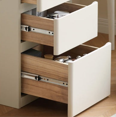 Poplar Solid Wood Telescopic DressingTable +LED Makeup Mirror.