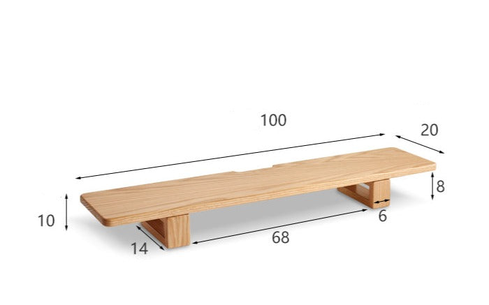 Solid Rubberwood, Black Walnut, Oak Solid Wood Heightening Computer Stand, Table shelves