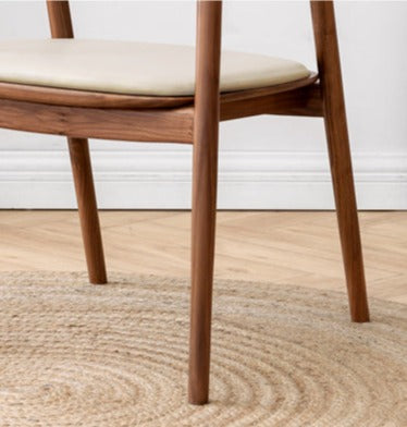 Black Walnut, Ash Solid Wood First Layer Cowhide Horn Chair
