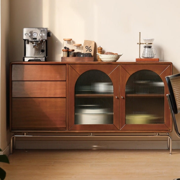 Vintage dark wood deals sideboard