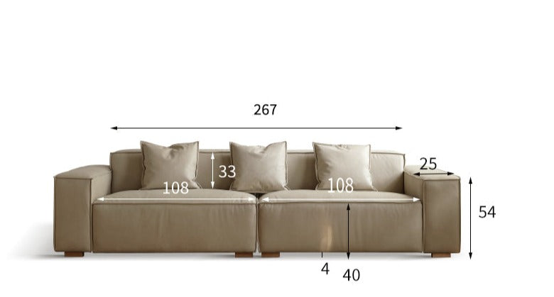 Luxury Сow Leather Sofa, Technical Fabric Sofa.