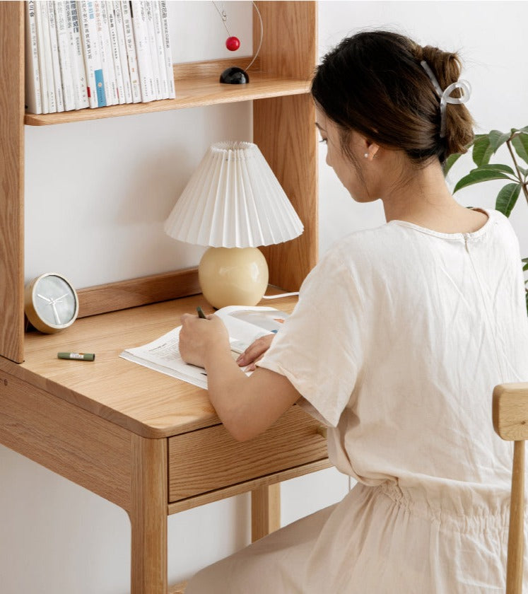desk with bookshelf solid wood
