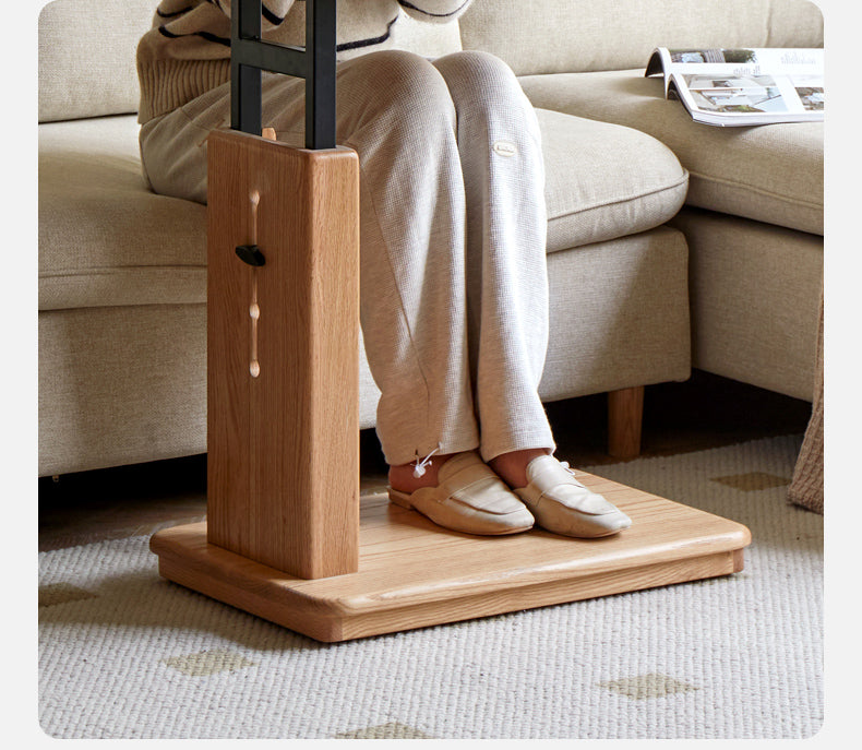 Oak Solid Wood Movable Liftable Foldable Side Table