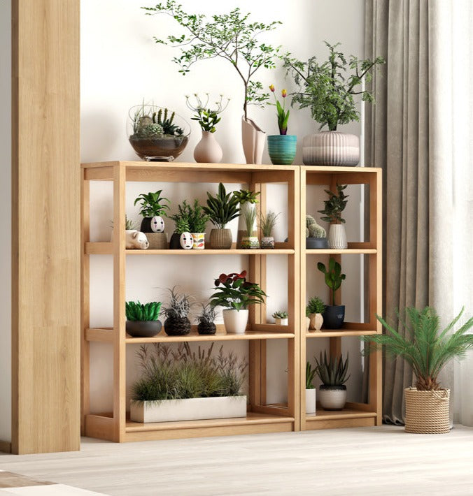 Oak Solid Wood Multi-Layer Bookshelf