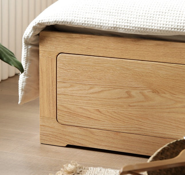 Oak Solid Wood Luminous Box Bed