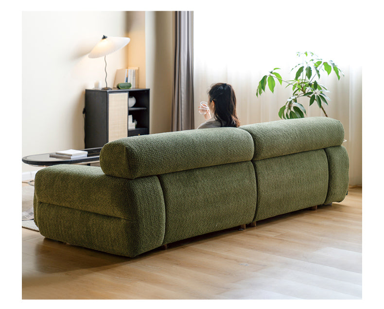 Velvet Three-seat Modular Fabric Sofa.