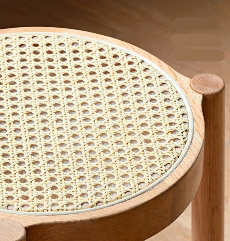 Stool Rattan Oak Solid Wood Can Be Stacked