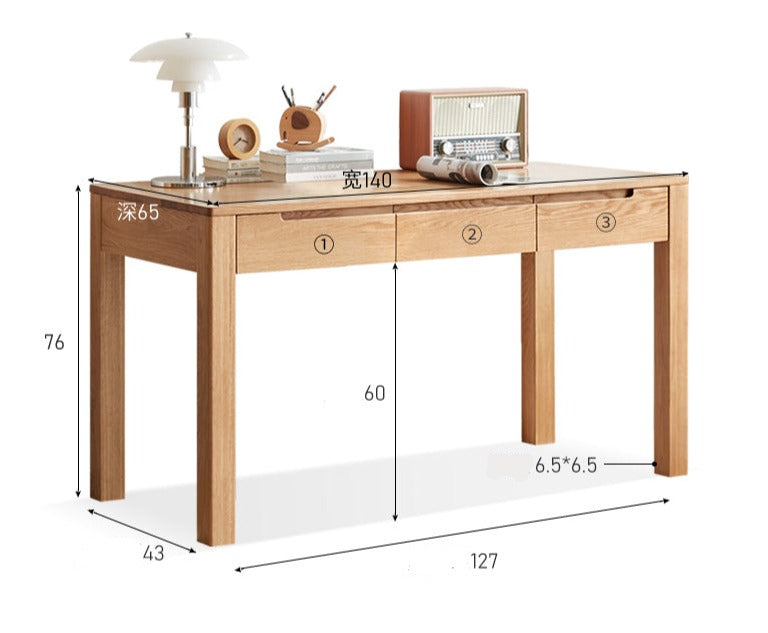 Oak, Beech Solid Wood Office Desk