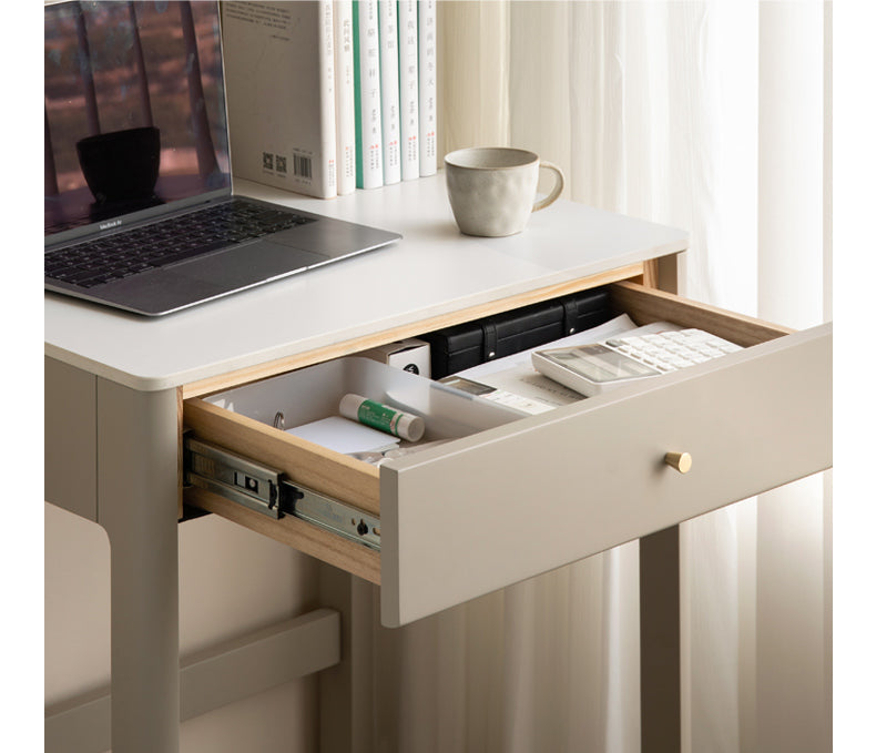 Poplar Solid Wood Office Desk, Small Dressing Table Slate Top
