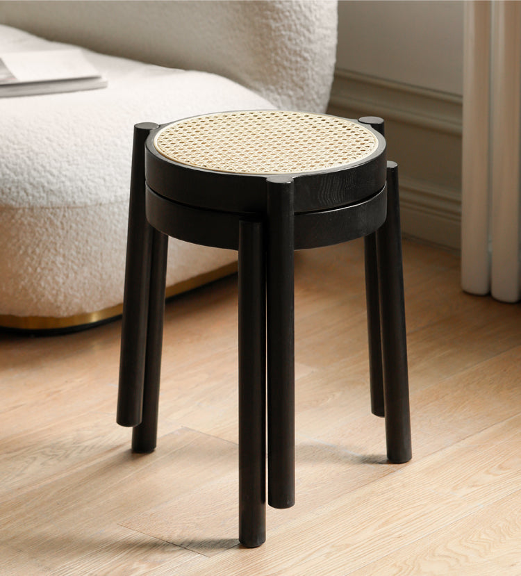 Oak Round Solid Wood Stool