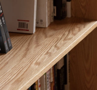 Oak Solid Wood Floor To Ceiling Bookshelves