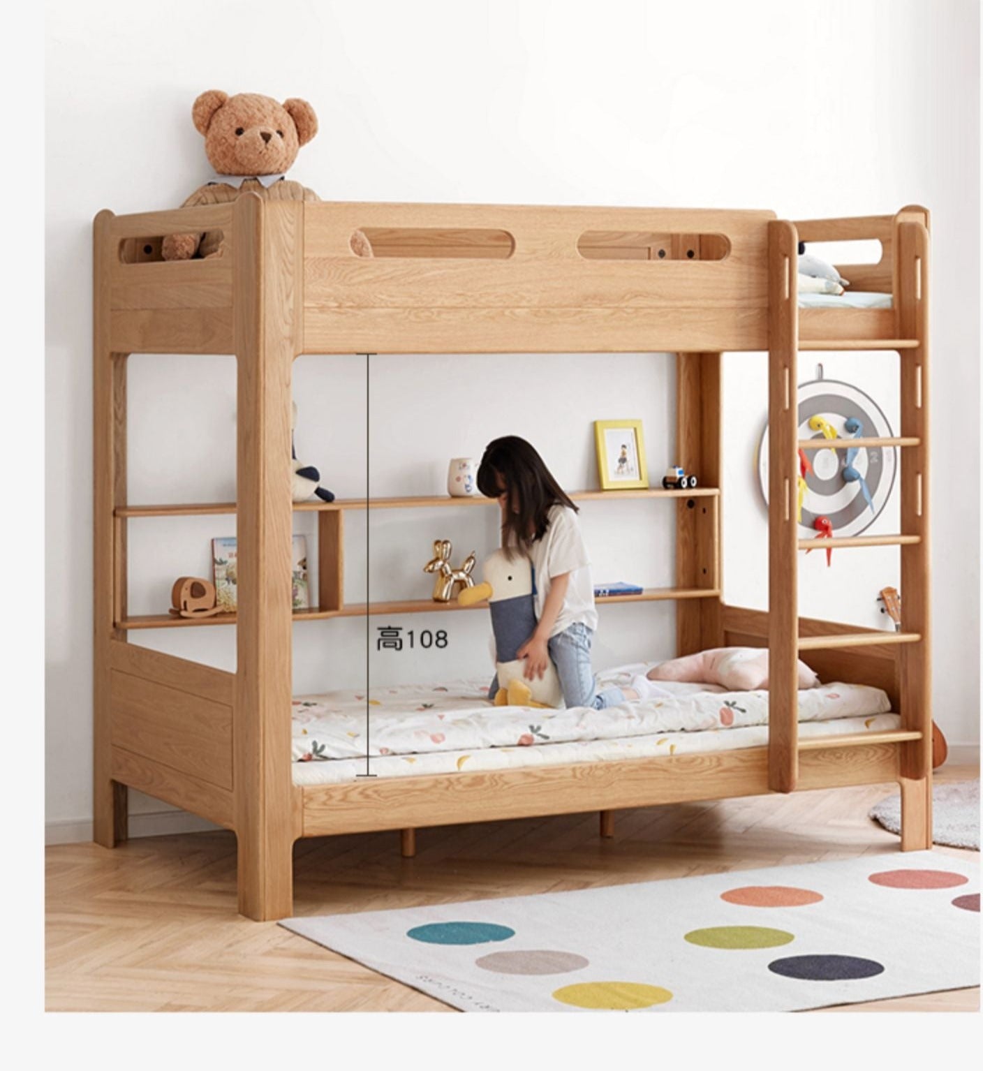 Beech, Rubberwood solid wood Bunk Bed.