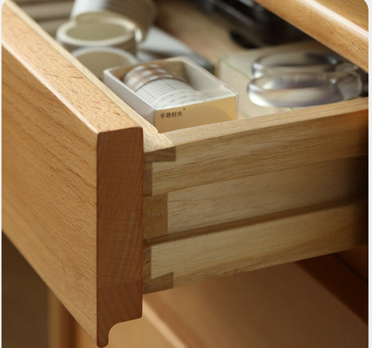 Beech Solid Wood Desk Can Be Lifted and Adjusted