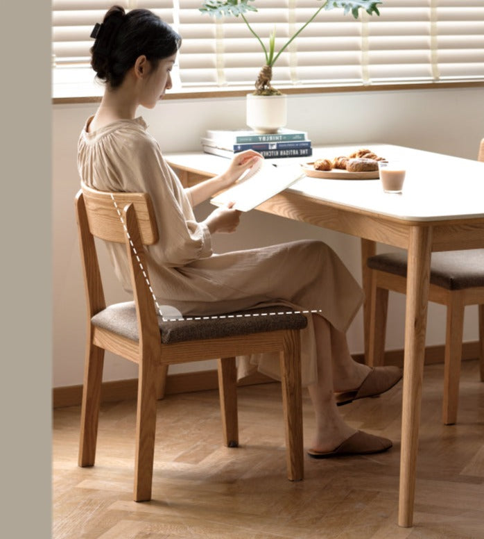 Set 4 pcs Black Walnut, Fang Longyan, Ash, Oak, Solid Rubberwood Dining Chair