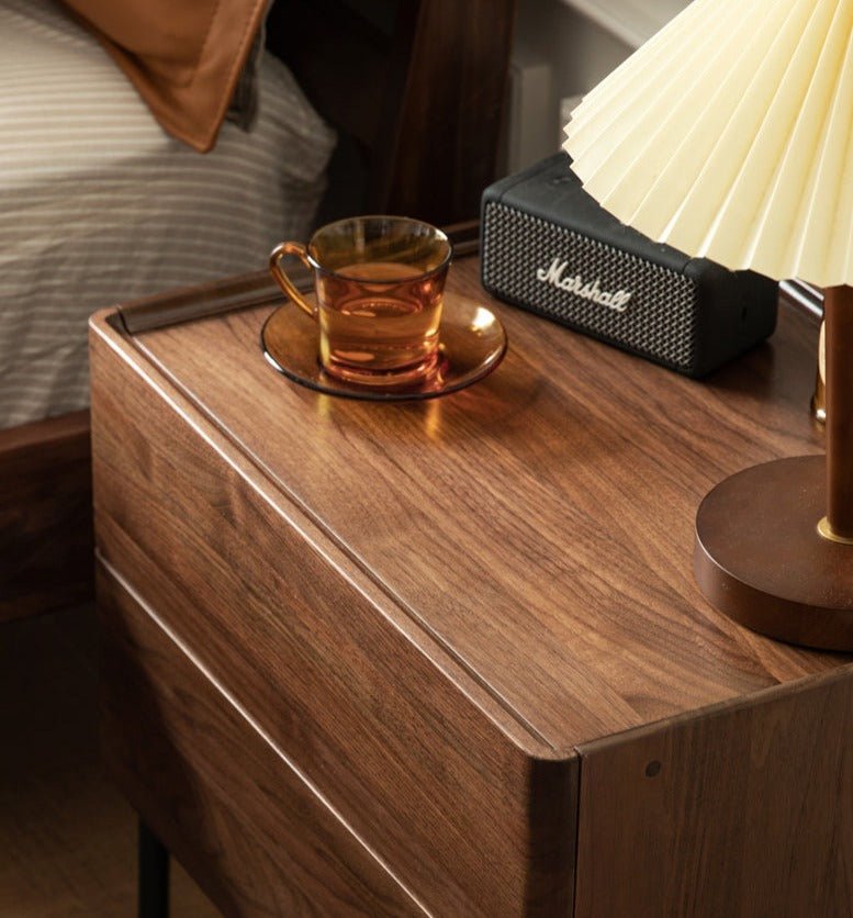Black Walnut, Oak, South American Walnut Solid Wood Nightstand.
