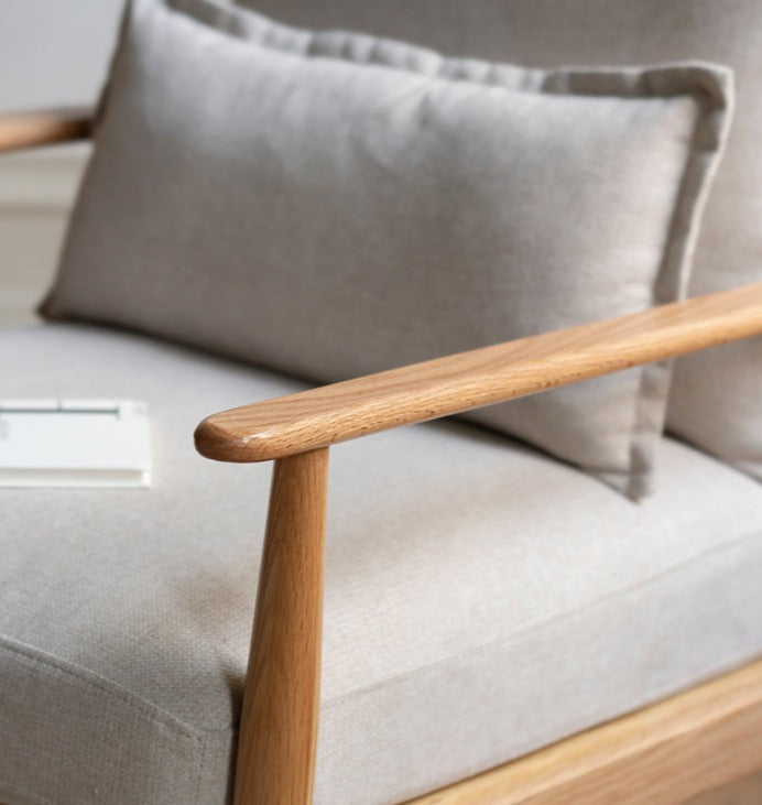 Oak Solid Wood Fabric or Leather Armchair