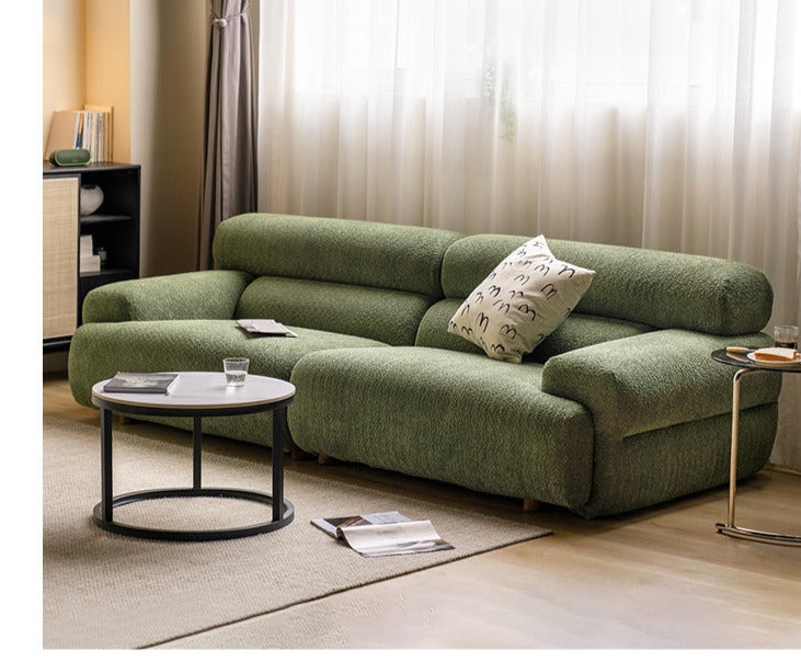 Velvet Three-seat Modular Fabric Sofa.
