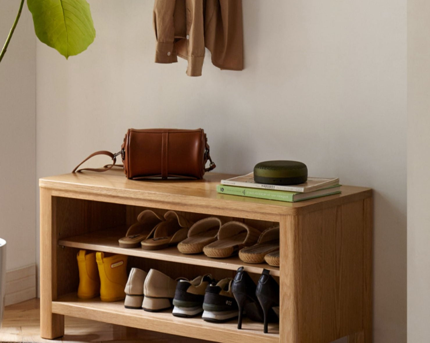 Oak Solid Wood Shoe Storage Bench