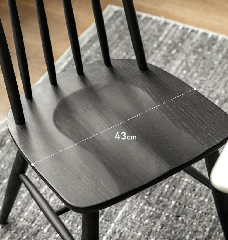 4 Pcs Oak Solid Wood Windsor Smoked Dining Chair