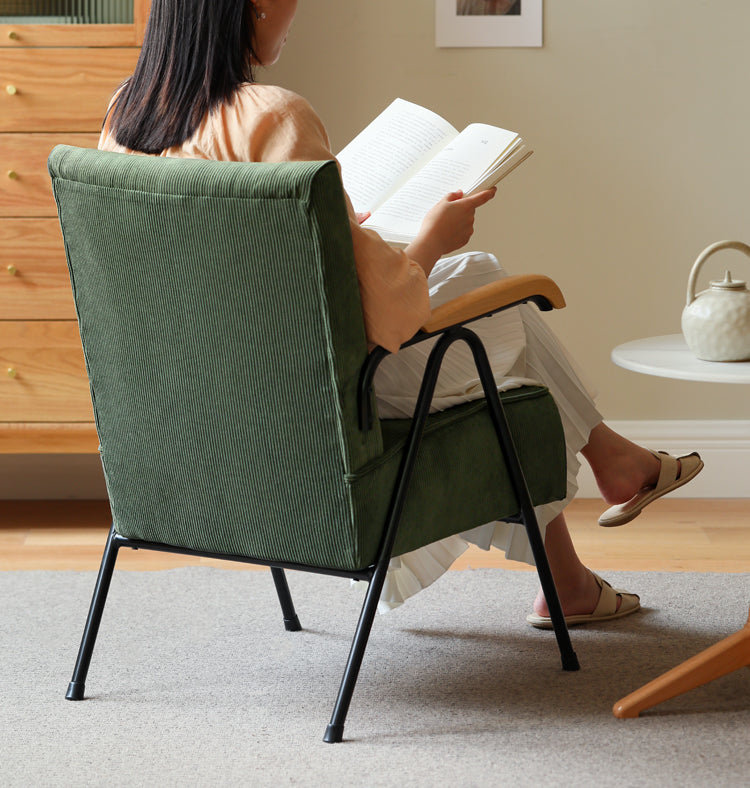 Fabric Sofa Chair Retro Leisure Armchair.