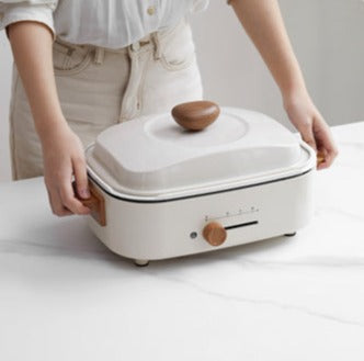 Oak Solid Wood Folding Dining Table Rock Slab Surface