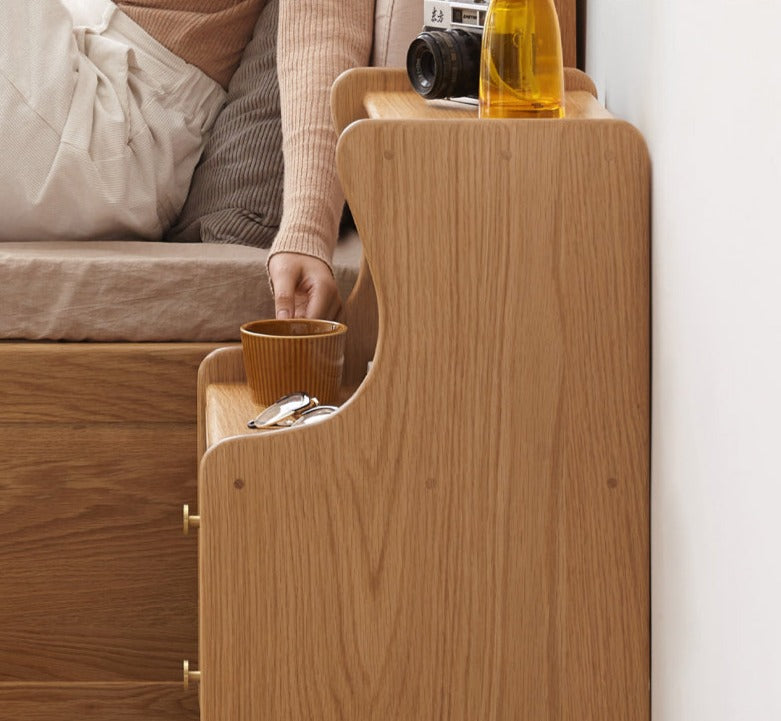 Oak Solid Wood Nightstand.
