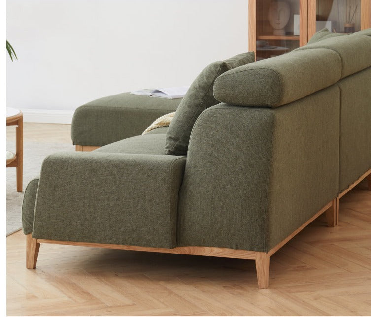 Fabric Modern Corner Sofa with High Back, Frame - Russian Larch