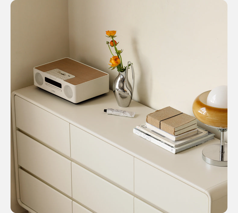 Ash Solid Wood Cream Style Chest of Drawers