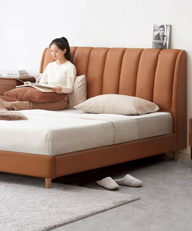 Cow leather bed