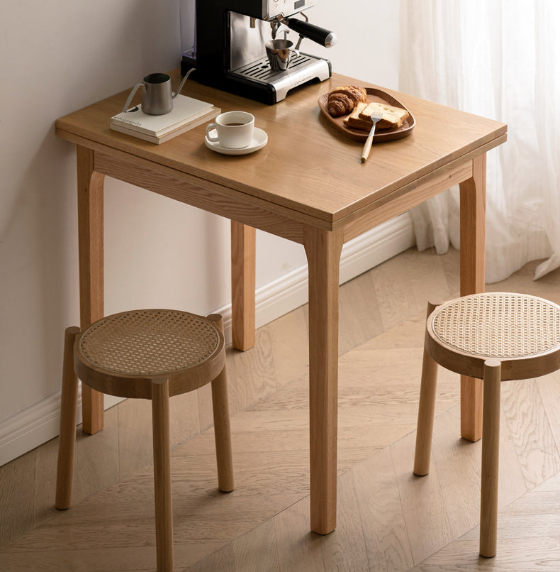 Oak Solid Wood Folding Small Dining Table